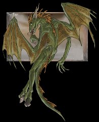 Lesser Chaos Demon - fian  Class: lesser chaos demon One of the more common types of chaos demon found on Tymaera, the Fian are dumb, vicious and have a nasty habit of blowing up in clouds of acid when killed... They have the ability to communicate telepathically with one another over long distances. The elders of their species - the first proper fian demons - command their younger brethren and are much more intelligent. They are led by Finegar, one of Saragoth's lackeys. Fian are the most common and widespread of chaos demons. While they're certainly no masterminds, they possess a cruel intellect and an overriding sense of spite. They travel in flocks causing devastation wherever they go. Their preferred attack is to swoop and pluck their hapless victim from the ground to be torn apart/eaten midair or dropped to their death. Or they also do kamikaze style dive bomb attacks.