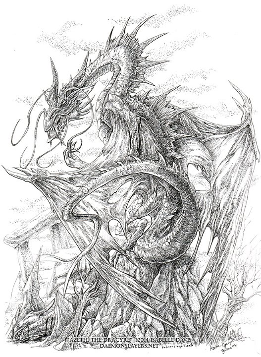 Azeth the Dracyre - ink
