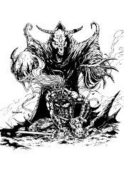 daemon  Artwork by:  Profanebeast   The cover for the 24 page 'Wolf and Raven' story. Epic lineart!